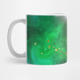 Trendy Green Blue Teal Gold Galaxy Pattern Mug